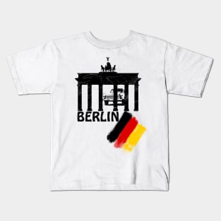 berlin, germany flag, trabant Kids T-Shirt